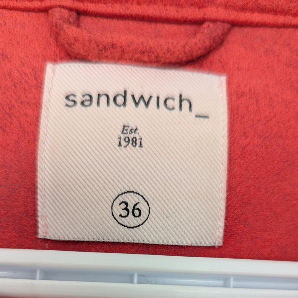 Sandwich_‎ Red Faux Suede Jacket – Size 36 (Medium) –  Zip Jacket - Picture 4 of 10